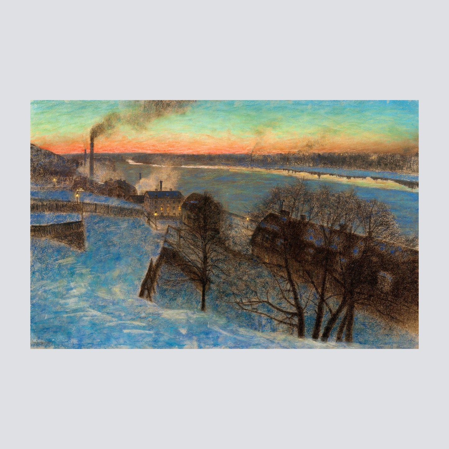 Evening in February, Riddarfjärden (Stockholm) (1892 - 1893) - Milisima Studio