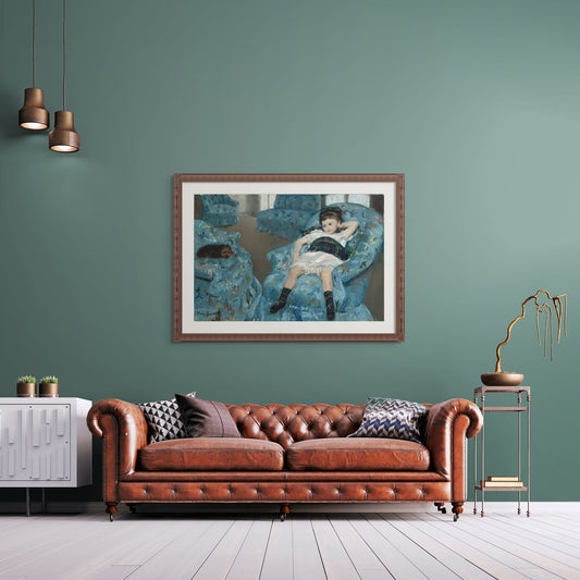 Little Girl in a Blue Armchair (1878) - Milisima Studio