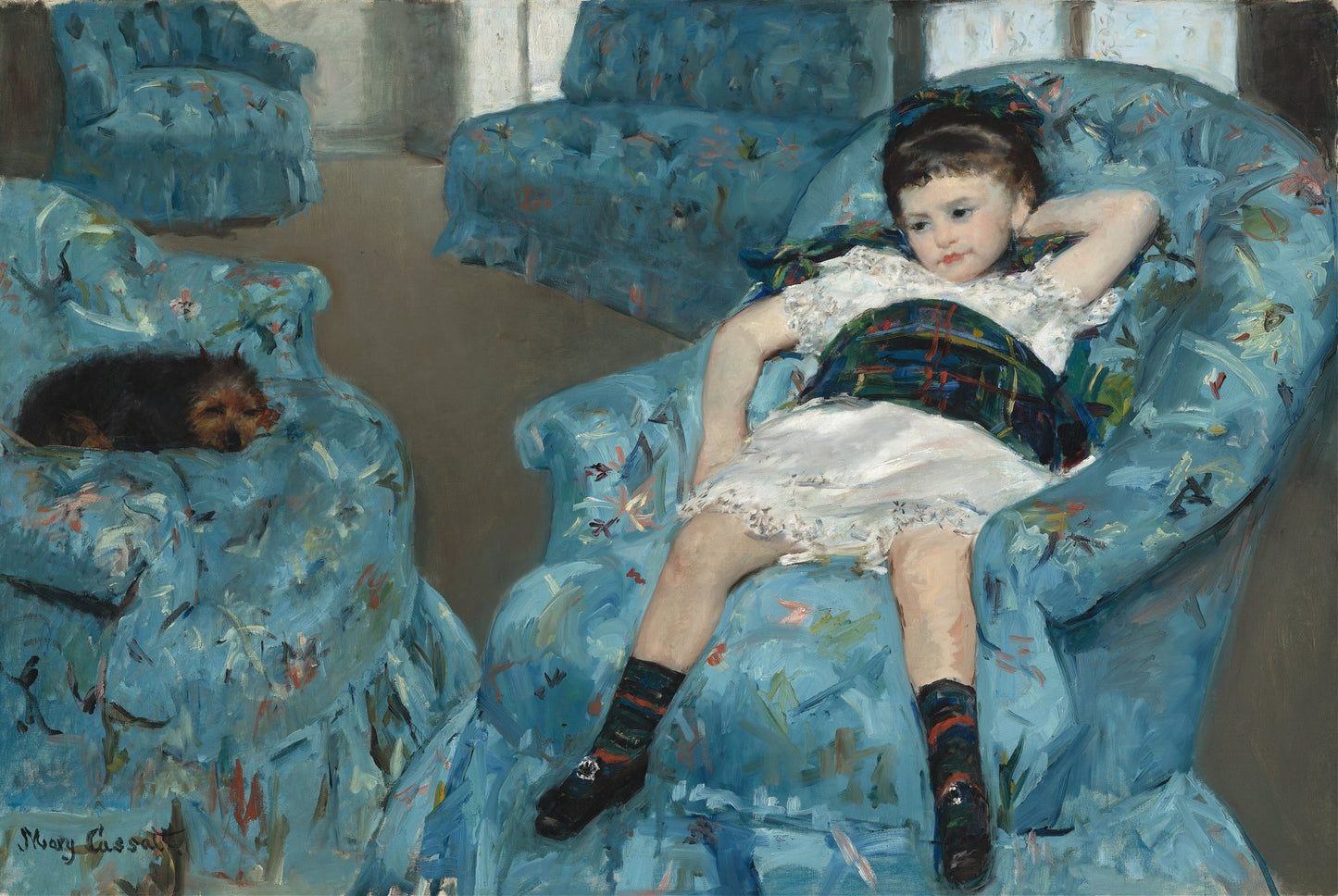 Little Girl in a Blue Armchair (1878) - Milisima Studio