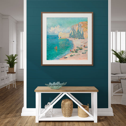 The Beach and the Falaise d'Amont (1885) - Milisima Studio