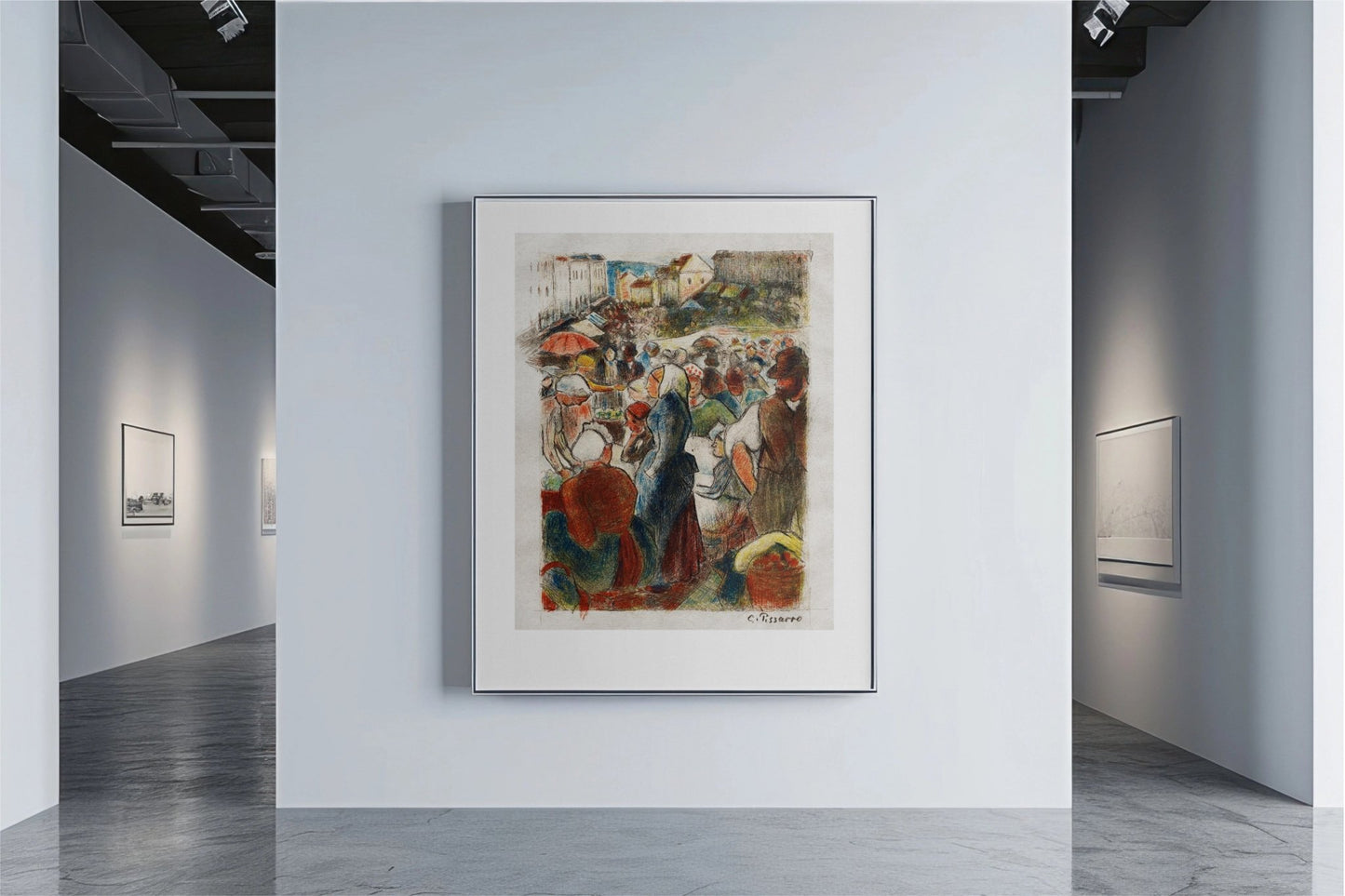 The Market at Gisors: Rue Cappeville (ca. 1894 - 95) - Milisima Studio