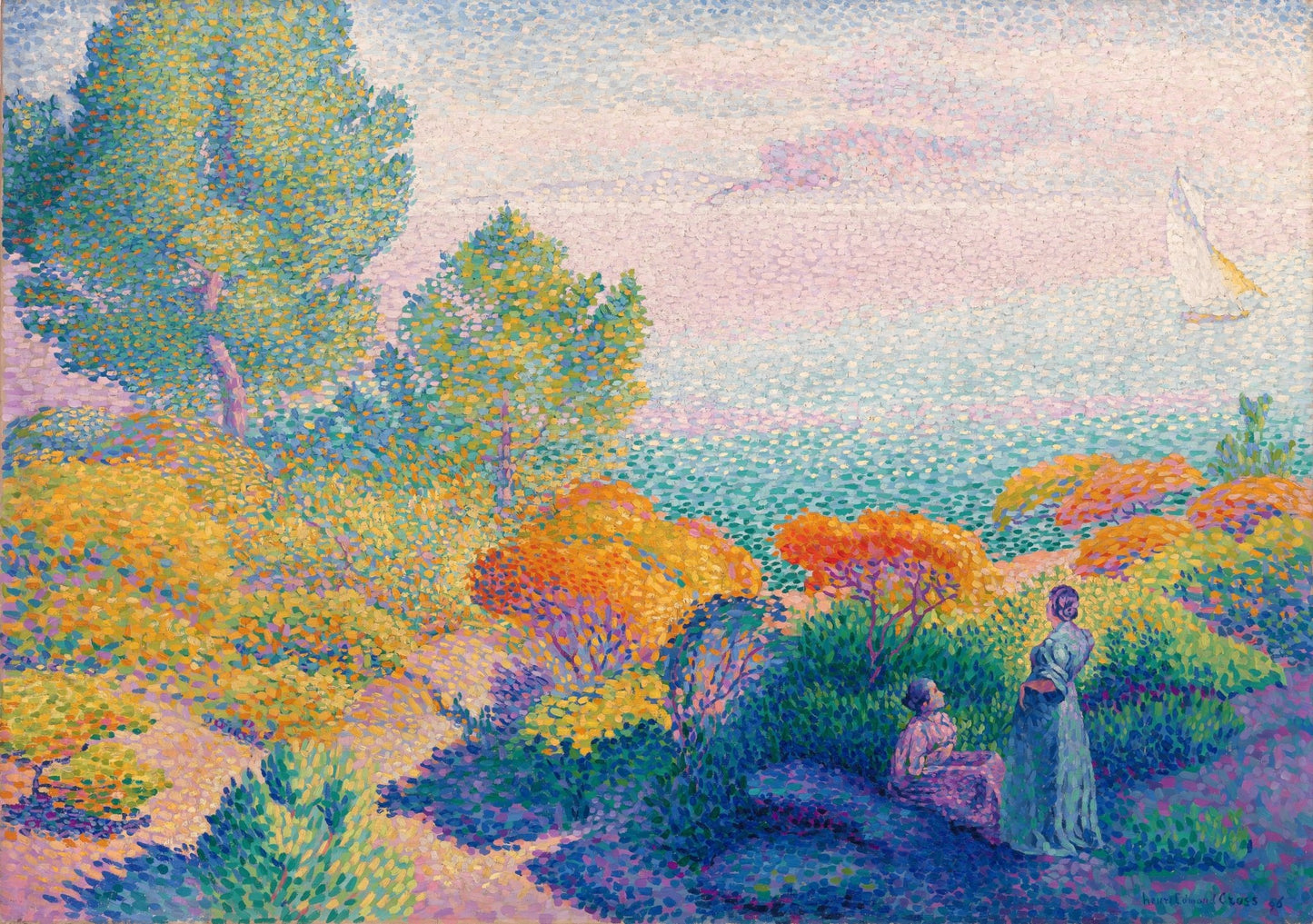 Two Women by the Shore, Mediterranean (1896) - Milisima Studio