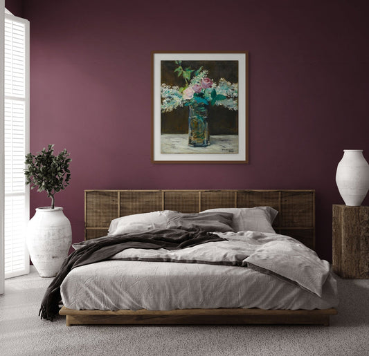 Vase of White Lilacs and Roses (1883) - Milisima Studio