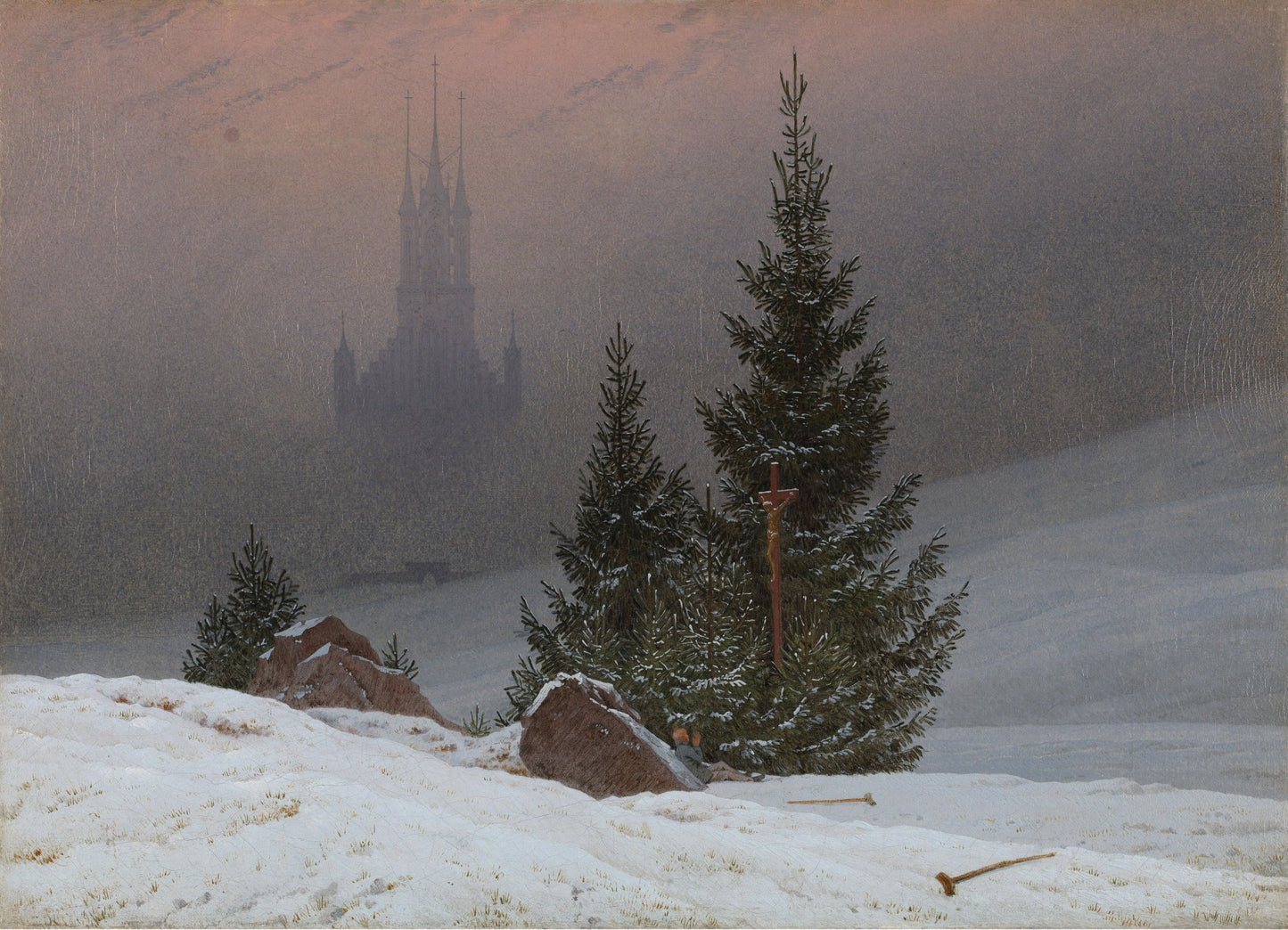 Winter Landscape with Church (1811) - Milisima Studio