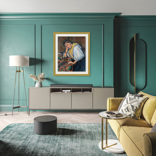 Young Italian Woman at a Table (ca. 1895–1900) - Milisima Studio