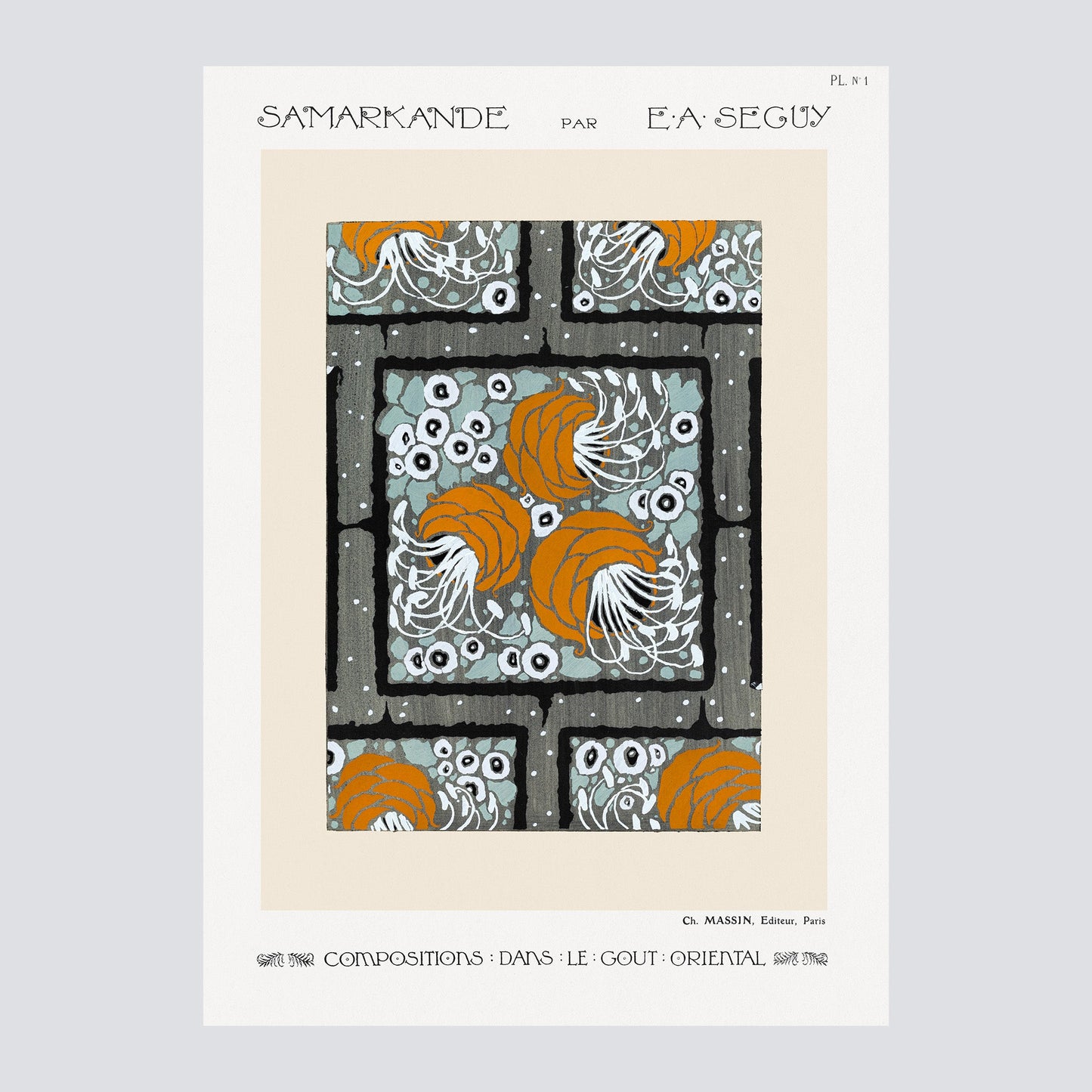 Samarkande PL 1 Flower pochoir pattern (1914) - Milisima Studio