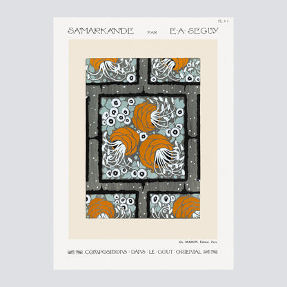 Samarkande PL 1 Flower pochoir pattern (1914) - Milisima Studio