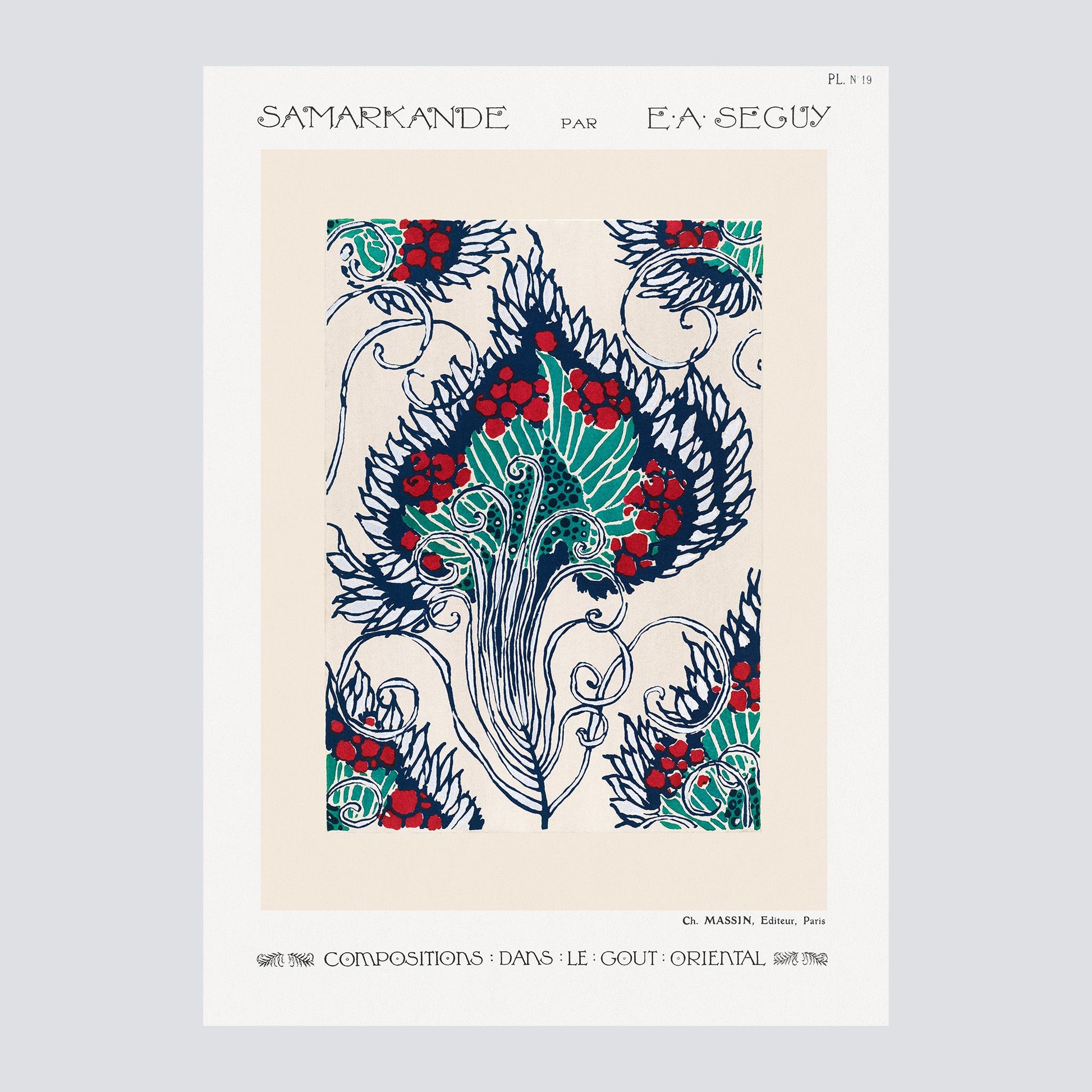 Samarkande PL 19 Botanical pochoir pattern (1914) - Milisima Studio