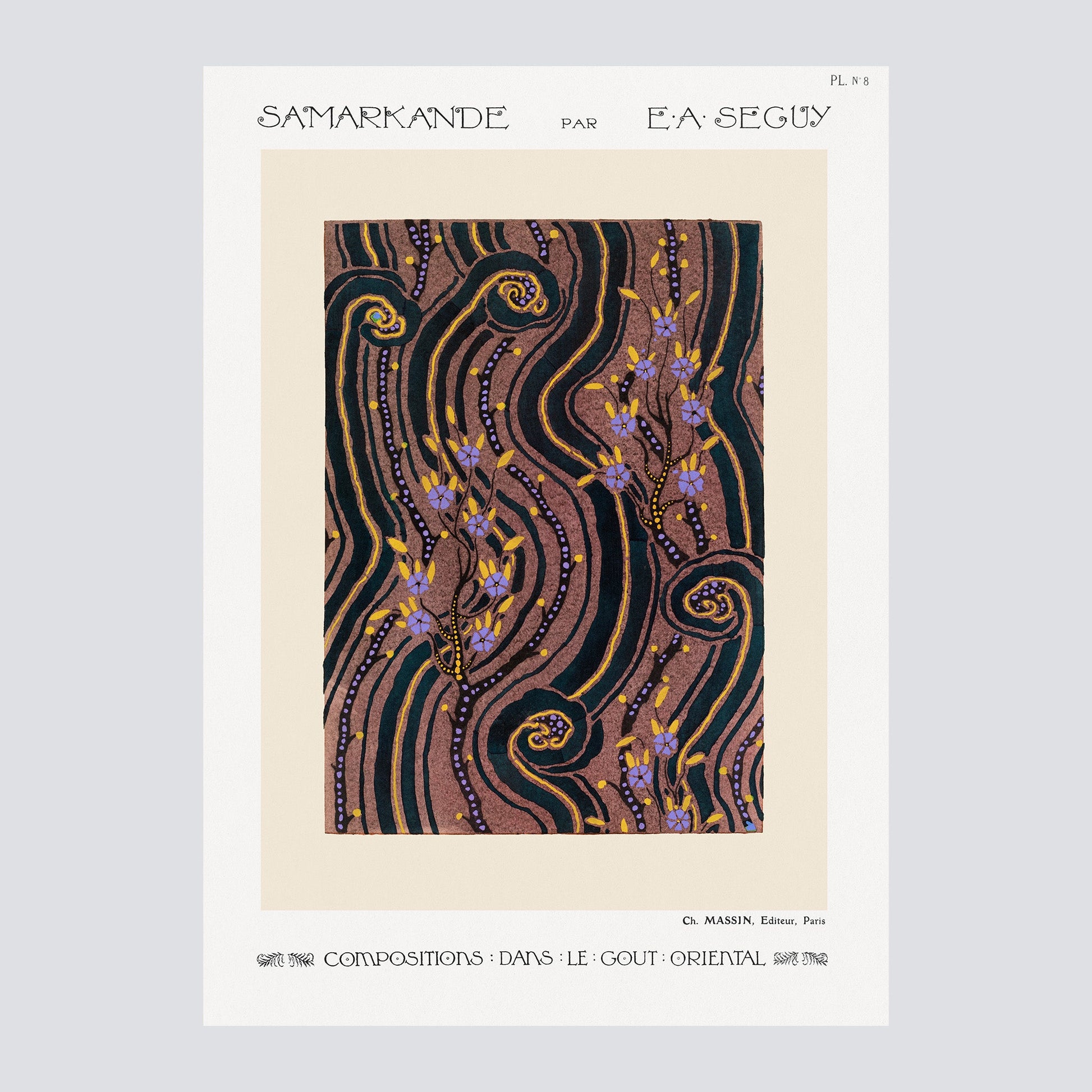 Samarkande PL 8 Flower pochoir pattern pattern (1914) - Milisima Studio