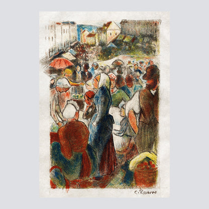 The Market at Gisors: Rue Cappeville (ca. 1894 - 95) - Milisima Studio