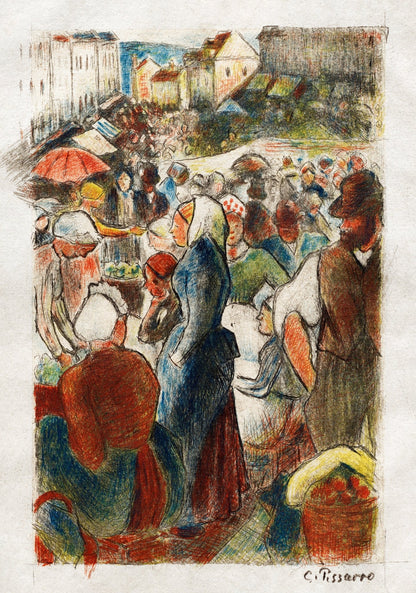 The Market at Gisors: Rue Cappeville (ca. 1894 - 95) - Milisima Studio